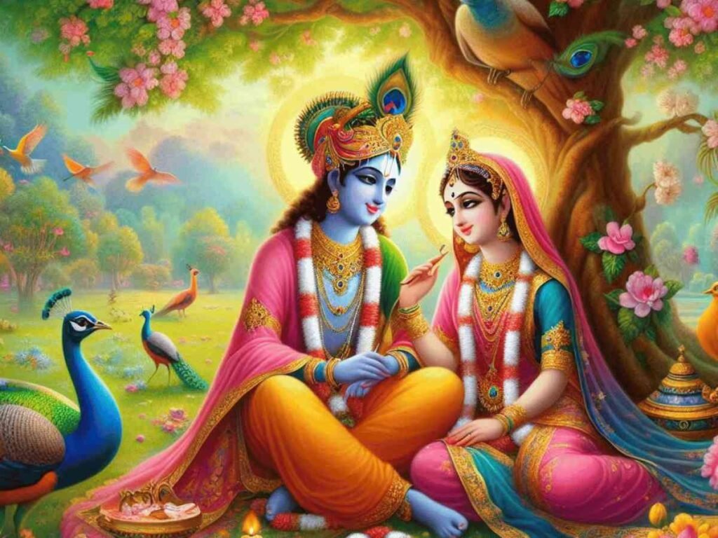 radha krishna painting easy